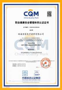 珠海幣游國際ISO45001證書